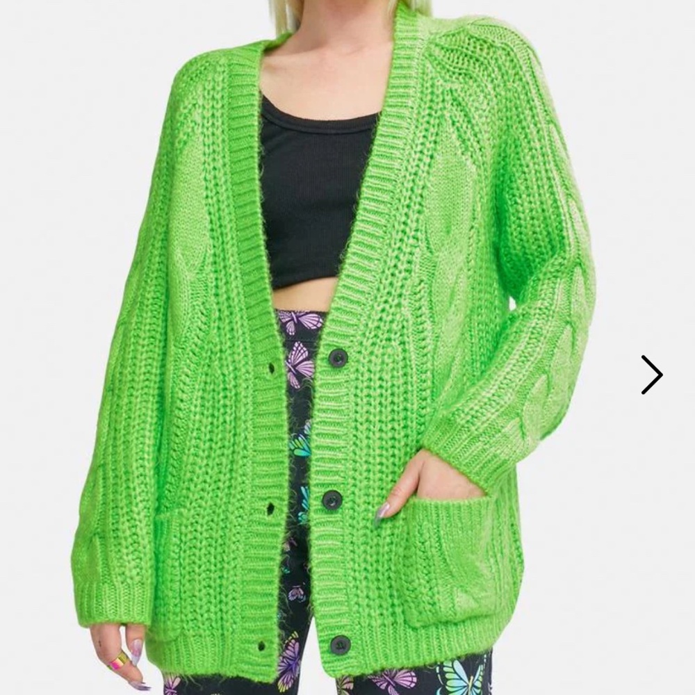 Dolls Kill Current Mood STAR STRUCK LOVE KNIT CARDIGAN